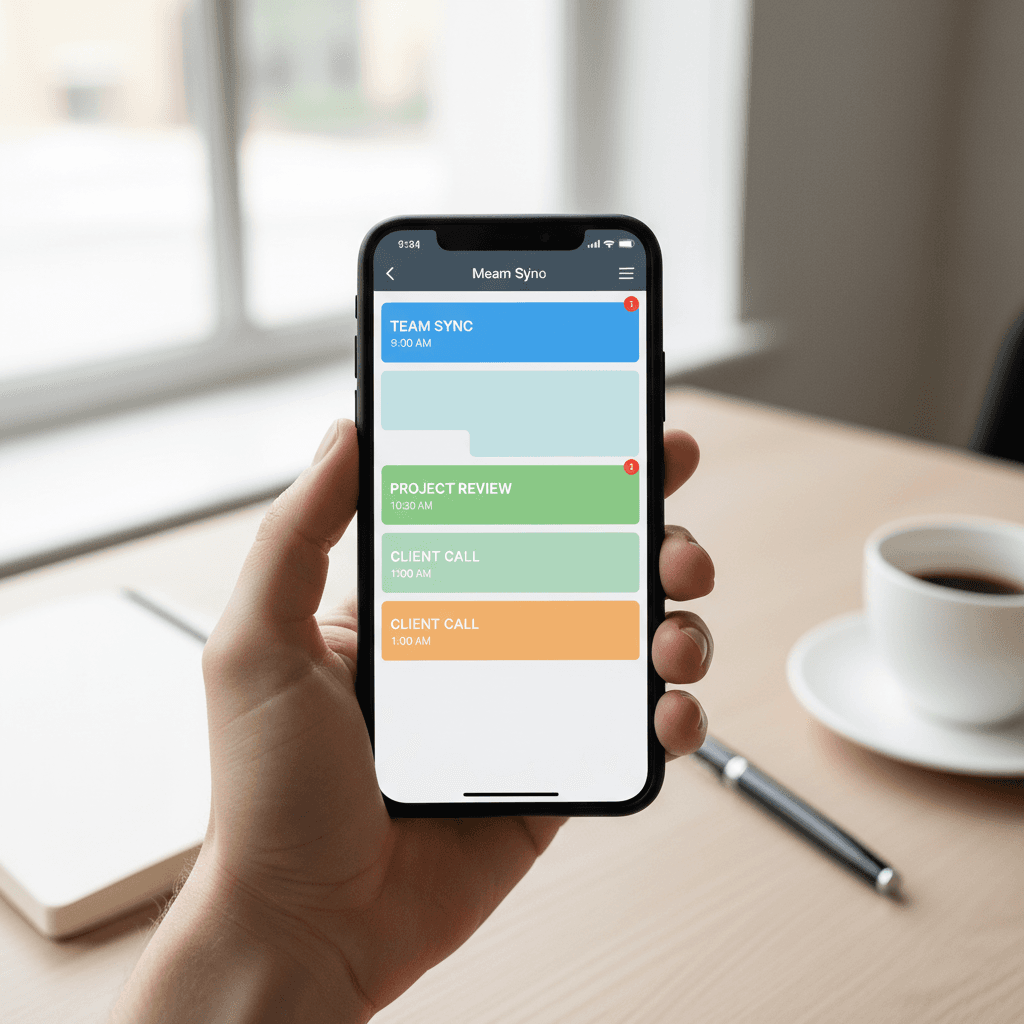 Digital calendar on a smartphone